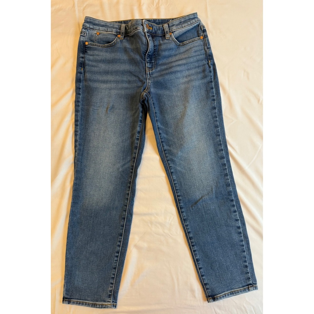 Talbots Slim Ankle Jeans 8P Blue Medium Wash Stretch Denim Classic Casual